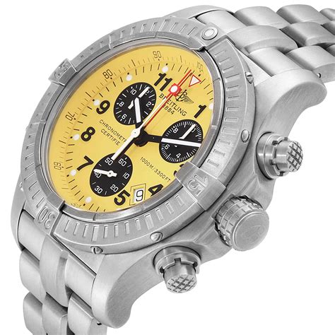 breitling aeromarine chrono avenger m1 yellow dial titanium|Breitling e73360.